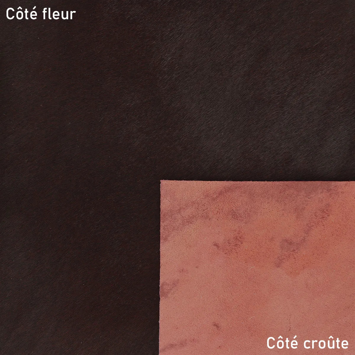 Cuir à poils rouge bordeaux appelé également pony hair, haircalf ou cavallino. Cuir doux et souple qui s'adapte très bien pour la conception de décoration, chaussure et accessoire