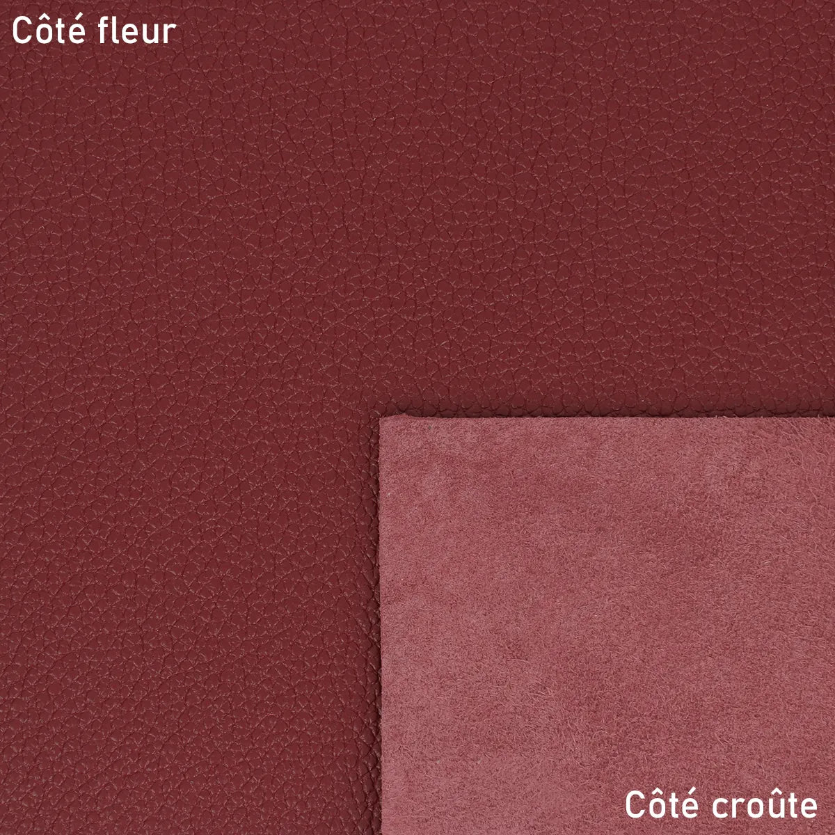 Peau de cuir de vachette OCÉAN Bordeaux de marque Autres, texture naturelle et finition élégante pour projets de maroquinerie.