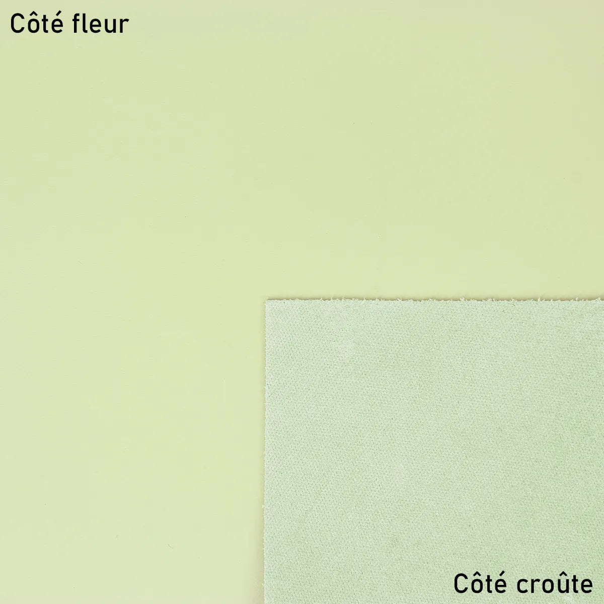 Cuir de vachette lisse vert sauge idéal pour créer des sacs à main, pochettes...