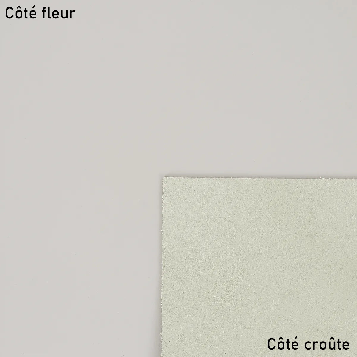 Peau de cuir de vachette VENUS gris clair, cuir lisse de haute qualité pour projets de maroquinerie ou décoration intérieure.