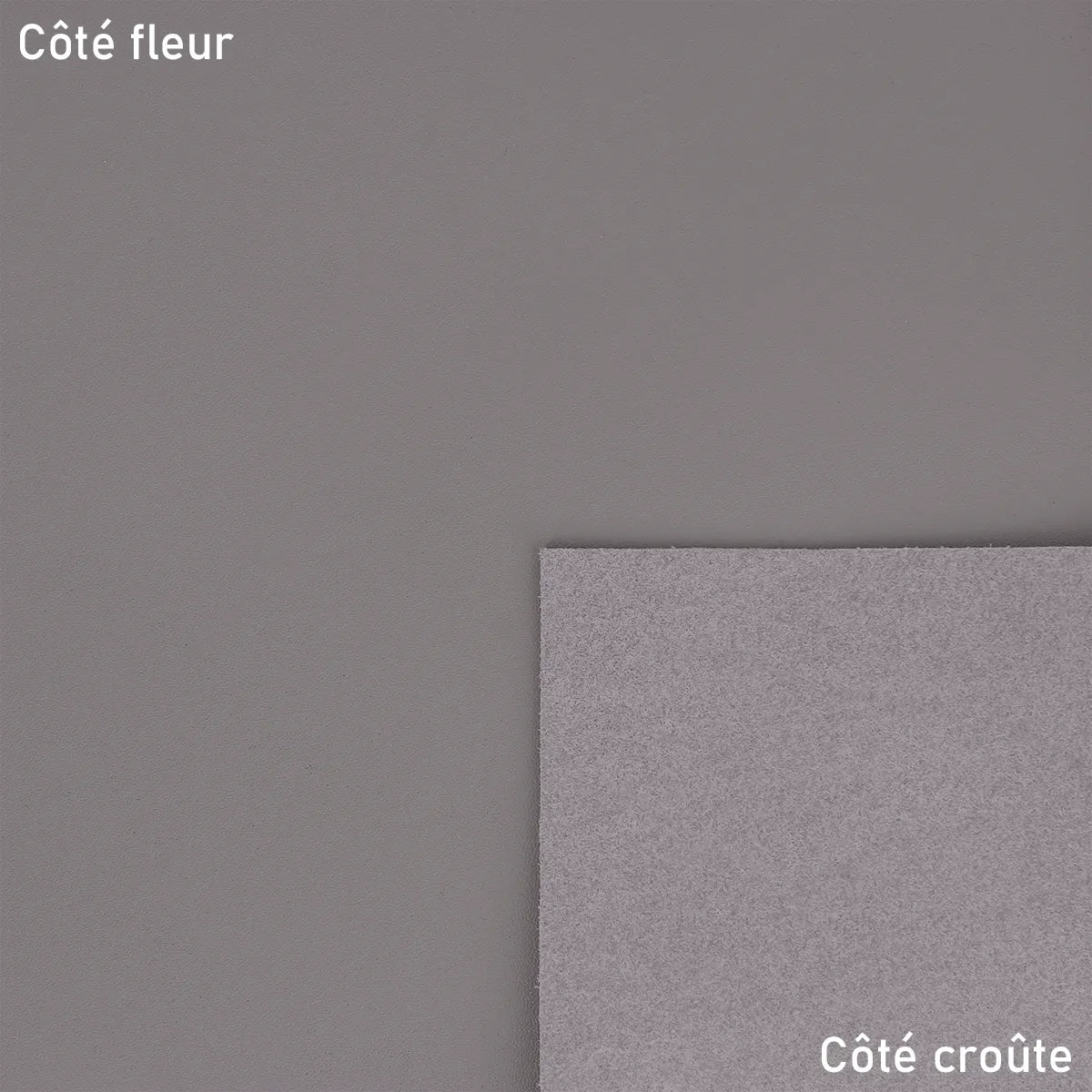 Pièce de cuir de vachette tannage végétal grise. Idéal pour réaliser des portefeuilles, porte-cartes, étui...