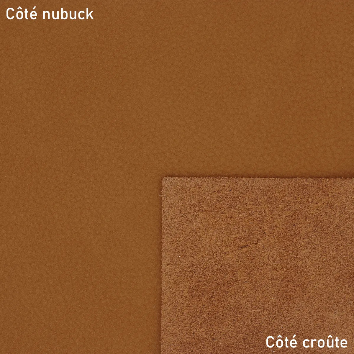 Cuir de taurillon nubuck grainé couleur camel fauve. Cuir souple parfait pour la fabrication de maroquinerie
