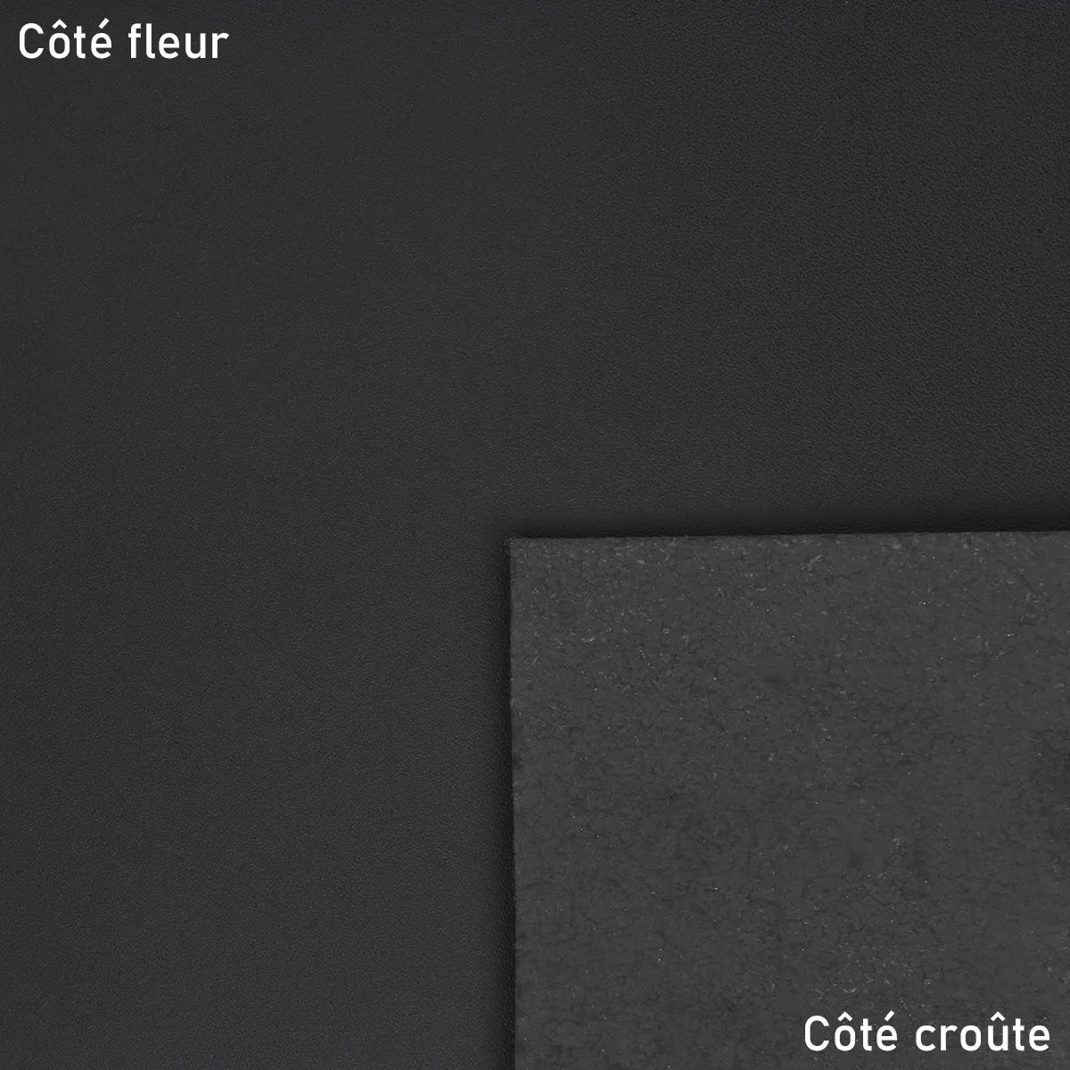 Cuir lisse noir mat idéal pour la conception de maroquinerie, accessoire et décoration
