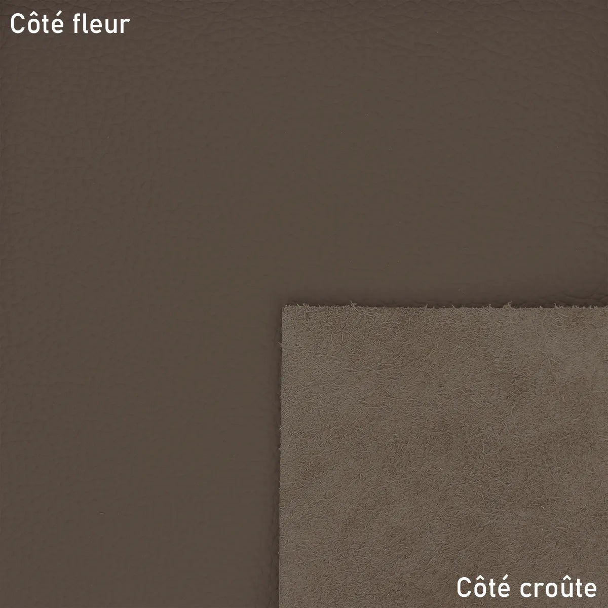 Cuir de vachette grainé couleur taupe, idéal pour la confection de sac, pochette, accessoire, chaussure...