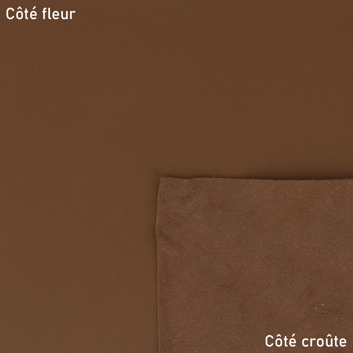 Cuir nappa marron noisette. Cuir lisse, fin et souple qui s'adapte parfaitement pour la fabrication de portefeuille, porte-monnaie, maroquinerie, accessoire...