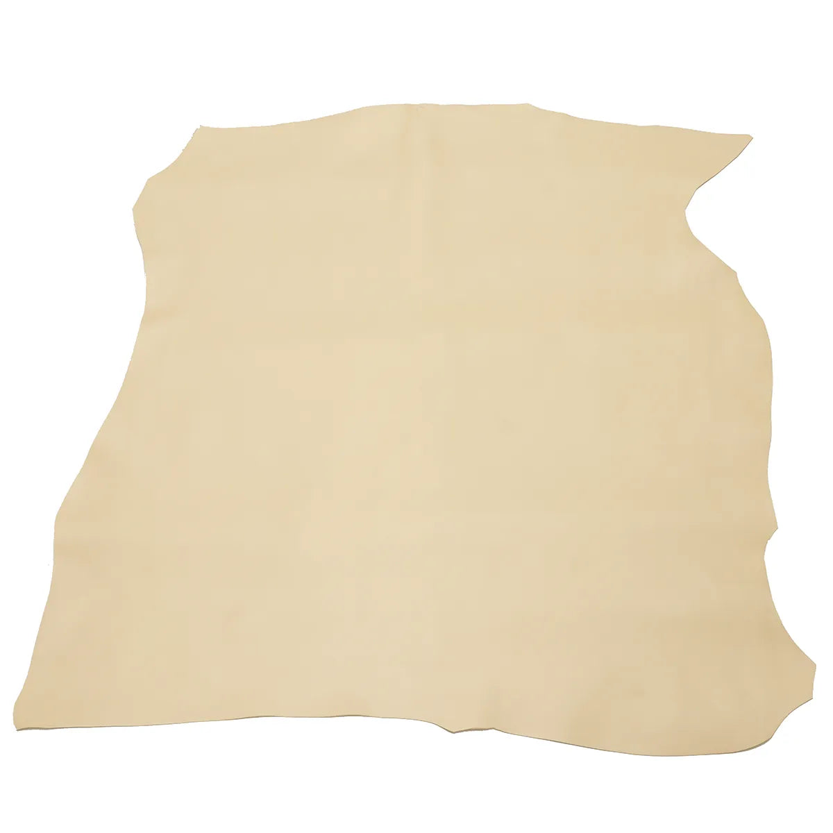 Peau de cuir d'agneau nappa beige, image d'une peau entière de cuir souple et douce pour projets de maroquinerie ou décoration.