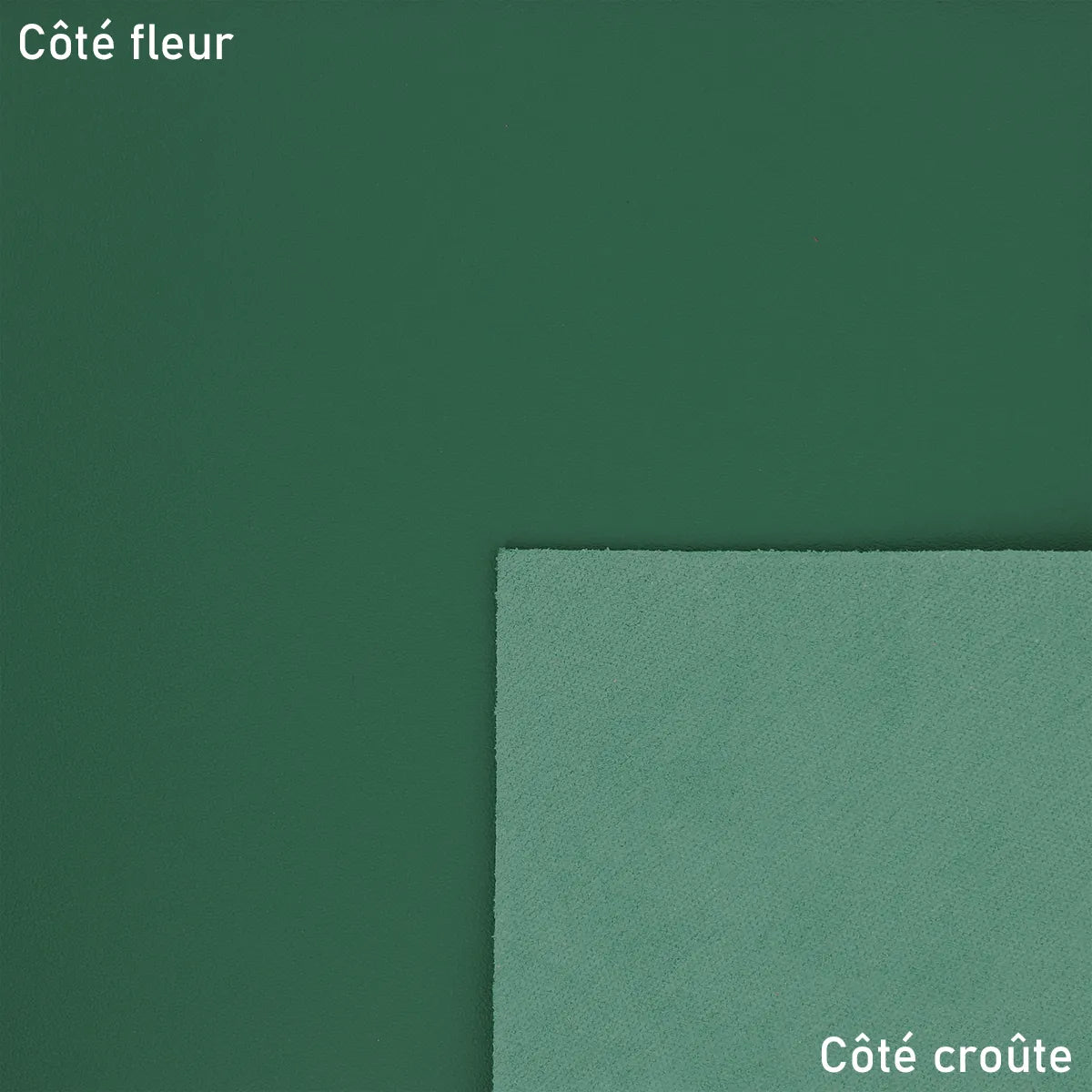 Cuir de vachette lisse vert foncé idéal pour créer des sacs à main, pochettes...