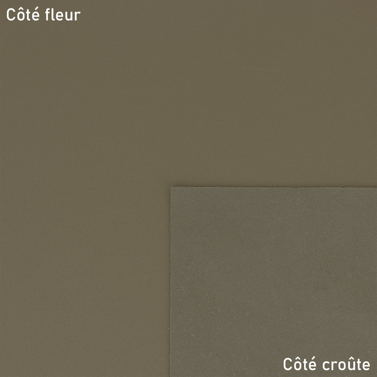 Cuir d'agneau nappa lisse vert kaki idéal pour la fabrication de maroquinerie, vêtement, chausson, objet de décoration