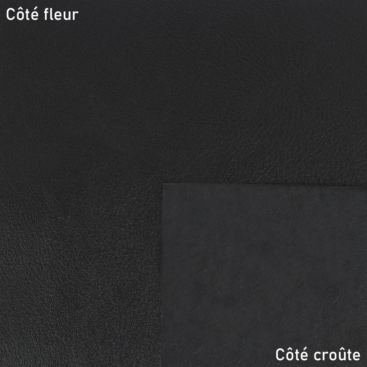 Cuir nappa lisse noir aux reflets brillants