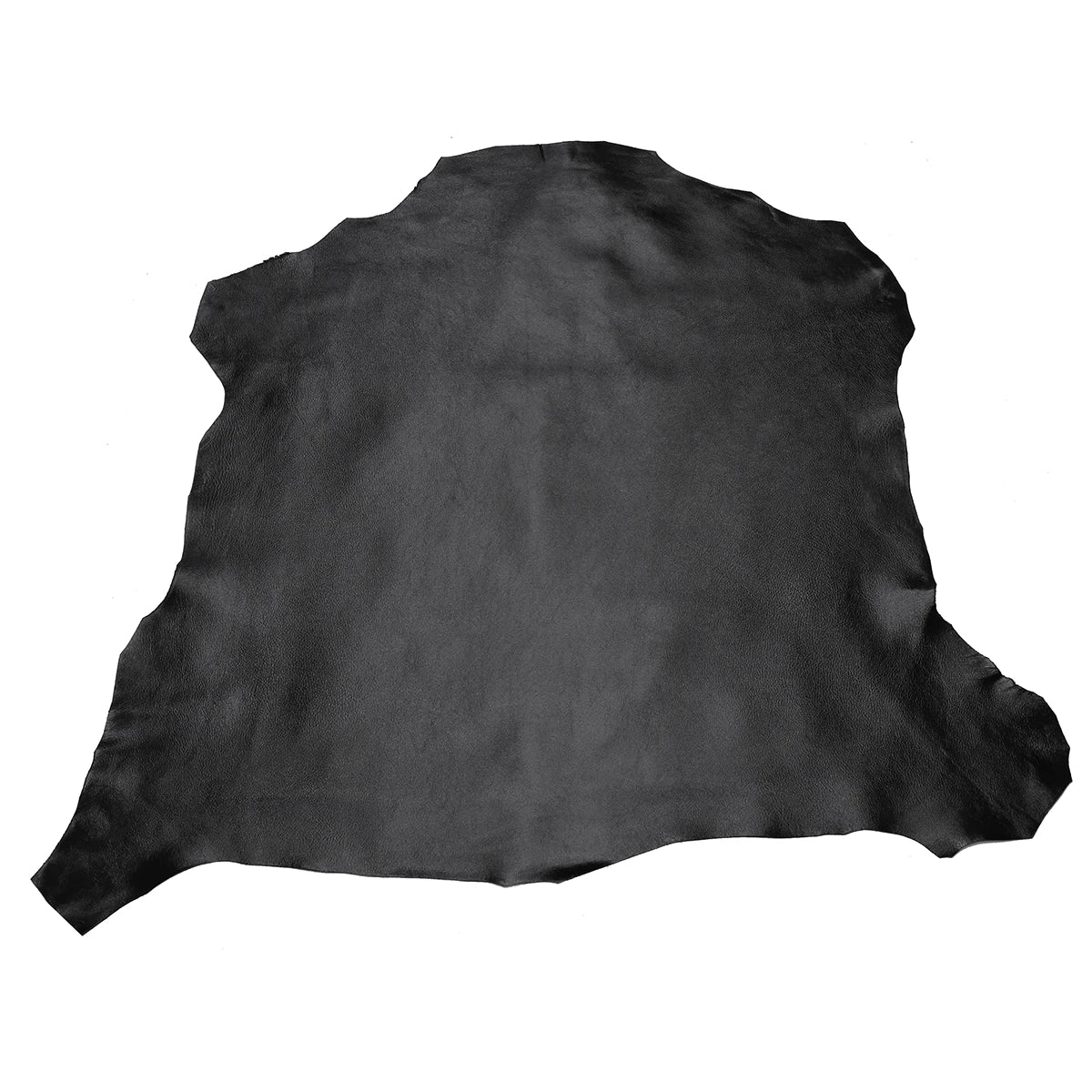 Peau entière en cuir d'agneau nappa lisse noir brillant