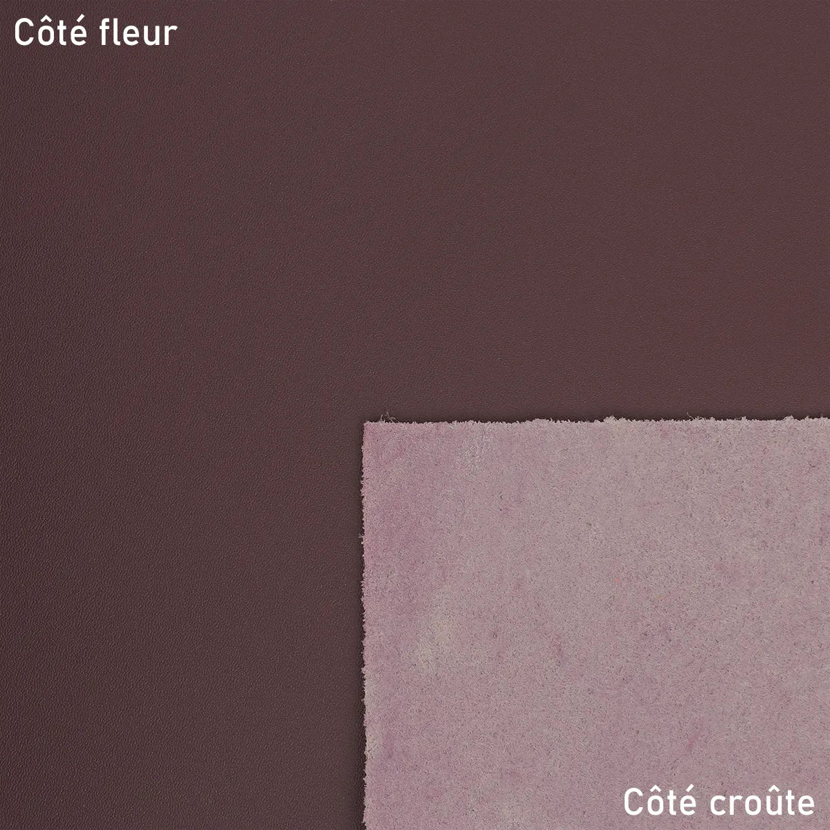 Cuir tannage végétal bordeaux, matière ferme idéal pour réaliser de la maroquinerie et des cartables.