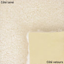 Cuir de mouton lainé beige avec son dos en velours brut