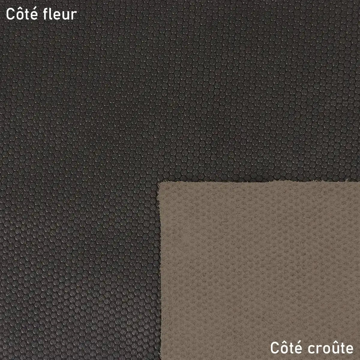 Cuir de veau marron bronze avec effet nid d'abeille