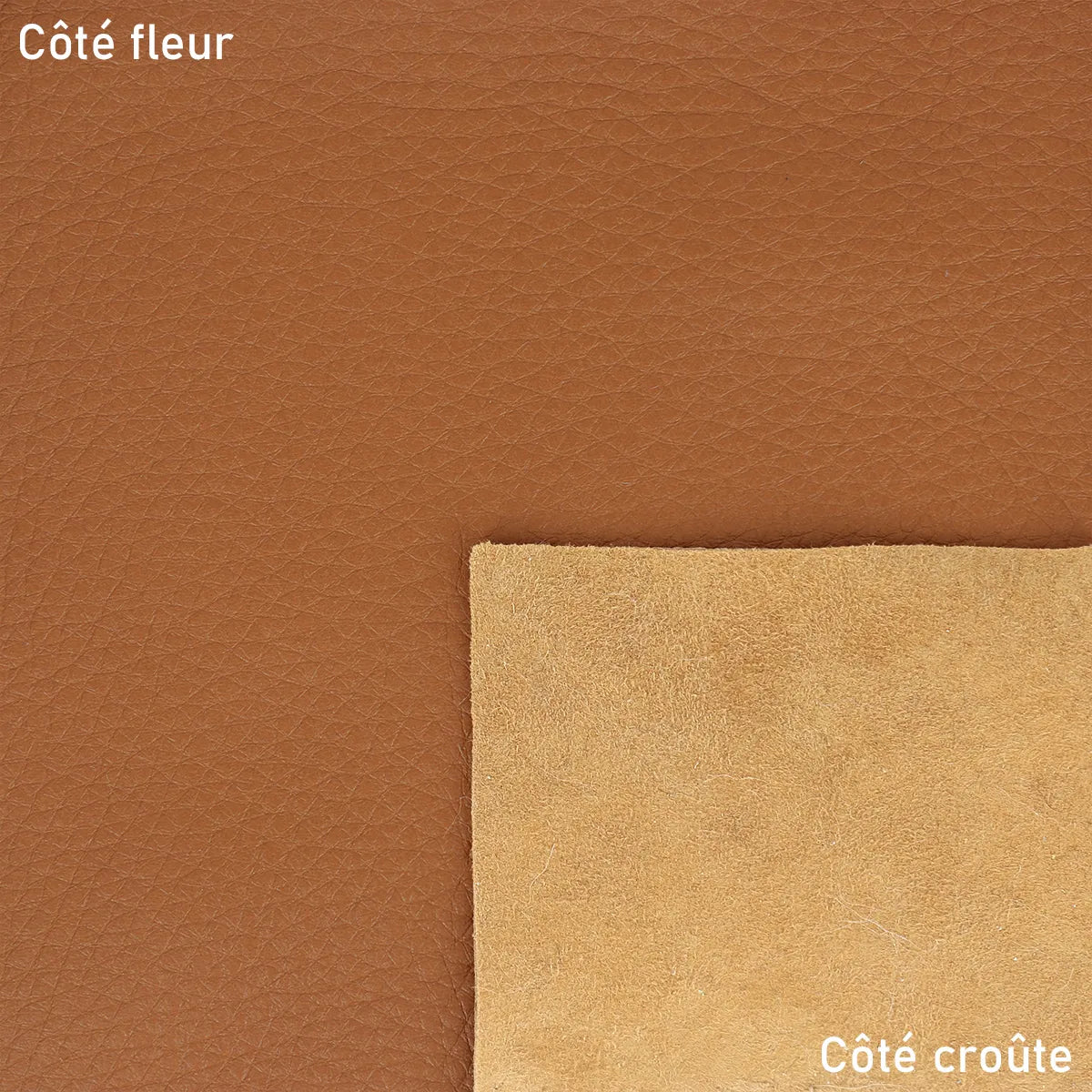 Peau de cuir de cerf marron alezan au grain naturel. Cuir très souple idéal pour la réalisation de gant, gainerie, vêtement, petite maroquinerie...