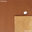 Cuir de cerf grainé couleur marron alezan. Peau de cerf deuxième choix, idéale pour réaliser des tests, prototypes