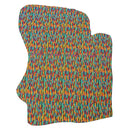 Peau entière en cuir de cerf multicolore. Cuir au grain naturel et matière très souple, effet taches de peinture rouge, jaune, noir, bleu et vert