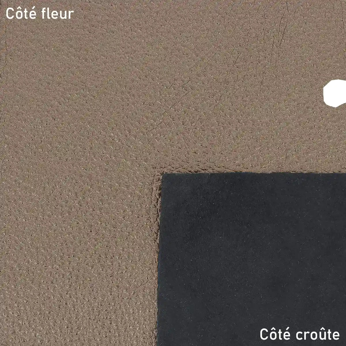 Cuir de cerf gris bronze, classé 2ème choix et proposé à prix réduit.