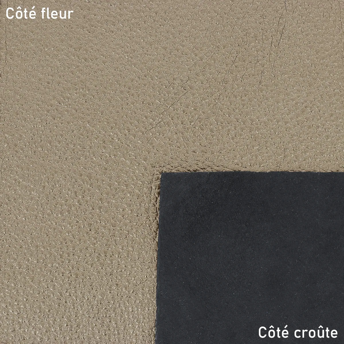 Cuir de cerf couleur gris beige métallisé. Cuir souple idéal pour la création de vêtement, gant, gainerie, petite maroquinerie, accessoire...