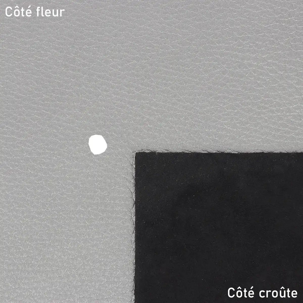 Cuir de cerf argent métallisé. Cuir de 2ème choix idéal pour la création de test, prototype...
