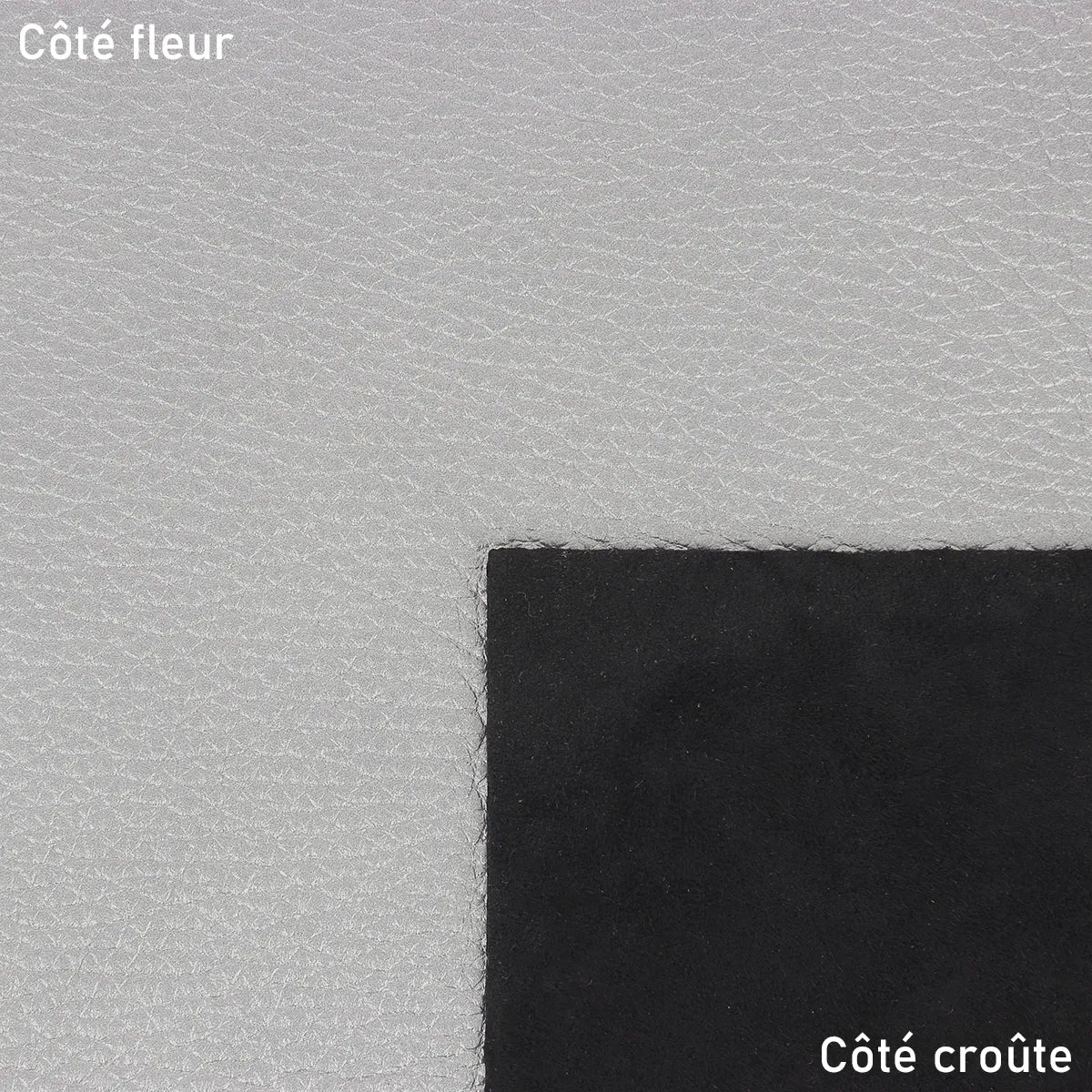 Cuir de cerf métallisé gris tungstène. Cuir souple et fin idéal pour réaliser vêtement, petite maroquinerie, gant, gainerie...
