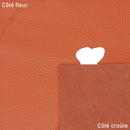 Peau de cuir de cerf orange cuivré. Cuir de deuxième choix, petit prix idéal pour réaliser des tests, prototypes...