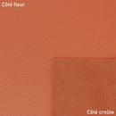 Cuir de cerf orange cuivré avec des reflets nacrés. Cuir pour réaliser vêtement, gant, gainerie, petite maroquinerie.