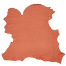 Peau entière en cuir de cerf couleur orange nacré avec de subtils reflets dorés.