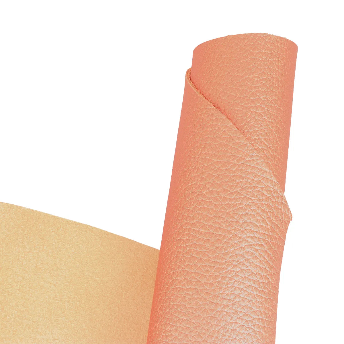 Peau de cuir grainé rose cuivré métallisé