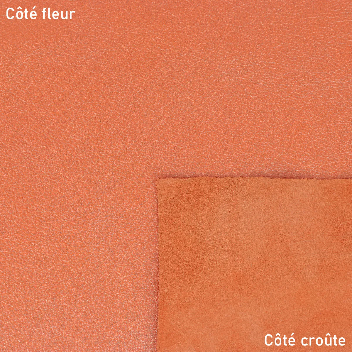 Cuir nappa orange nacré pour réaliser de la petite maroquinerie, décoration, accessoire...