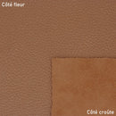 Cuir métallisé couleur orange cuivre. Cuir mi-souple mi-ferme idéal pour apporter de la tenue à vos créations de maroquinerie, accessoire, décoration...