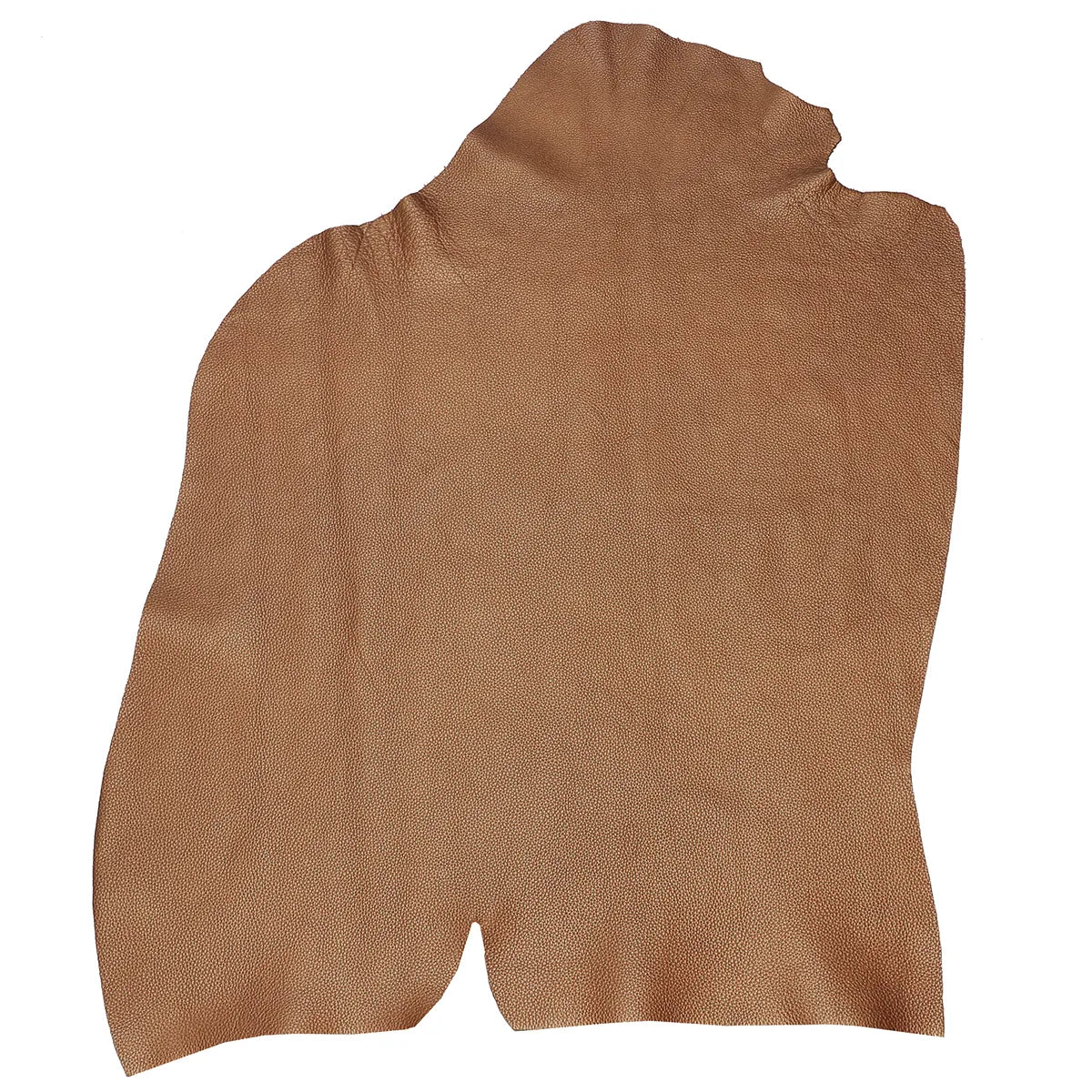 Peau entière de cuir de vachette couleur orange cuivré avec de jolis reflets métallisés.