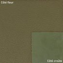 Cuir grainé vert kaki métallisé