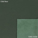 Cuir grain reptile couleur vert foncé.