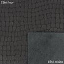 Cuir noir imprimé écailles de crocodile. Cuir fantaisie, original et souple idéal pour donner vie à des créations uniques. 