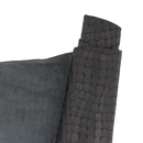 Peau de cuir imprimé crocodile noir. Cuir original pour réaliser de la maroquinerie, accessoire, décoration...