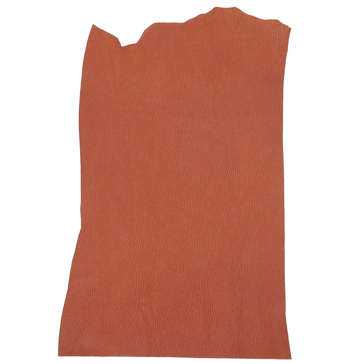 Peau entière en cuir de vachette nubuck orange brique effet grain écorce