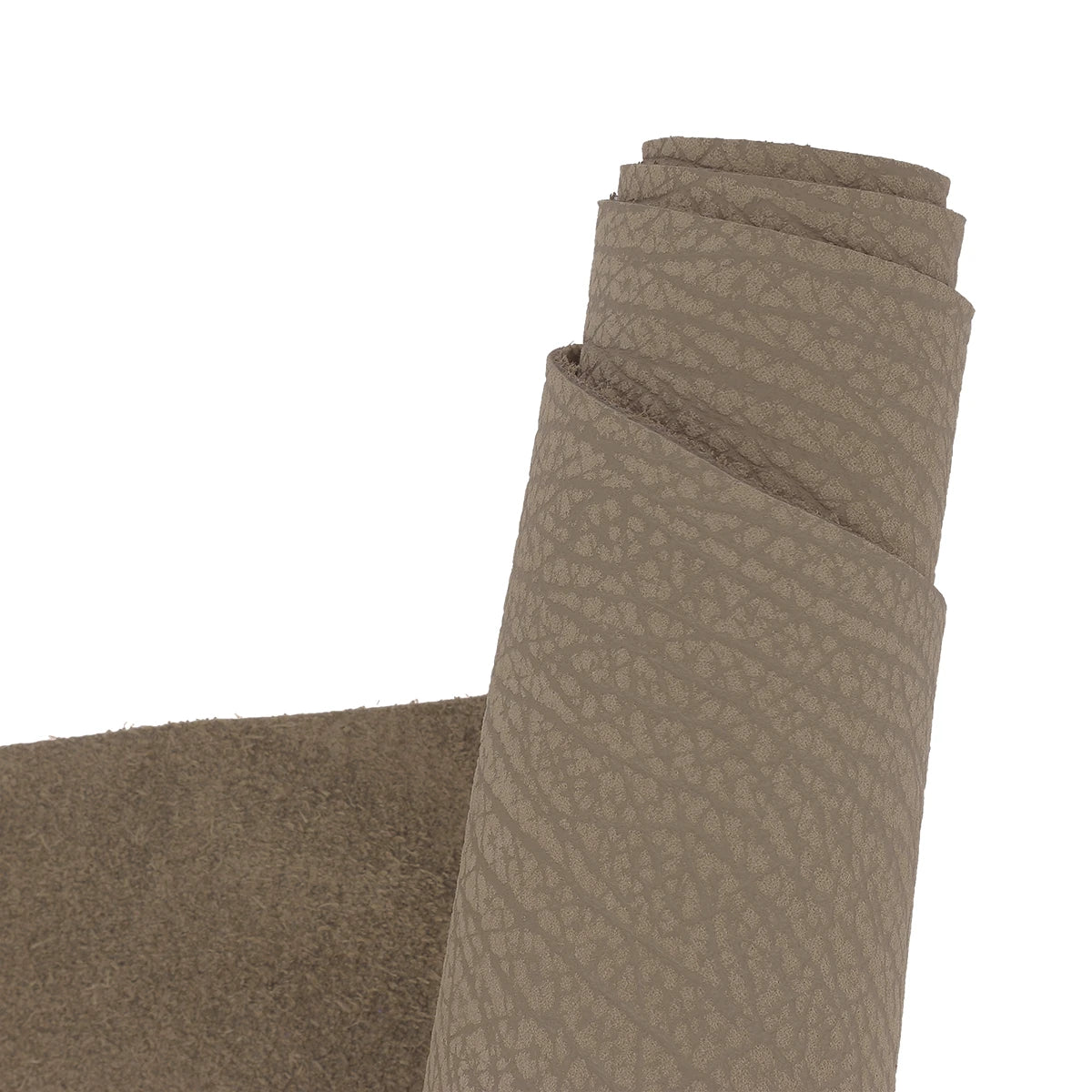 Cuir nubuck taupe au motif écorce d'arbre. Cuir doux et original idéal pour la création de maroquinerie, accessoire et décoration