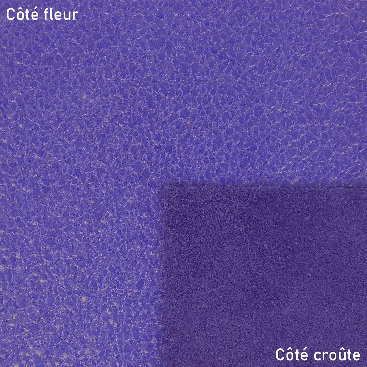 Peau de cuir de taurillon violette fissurée et vernie