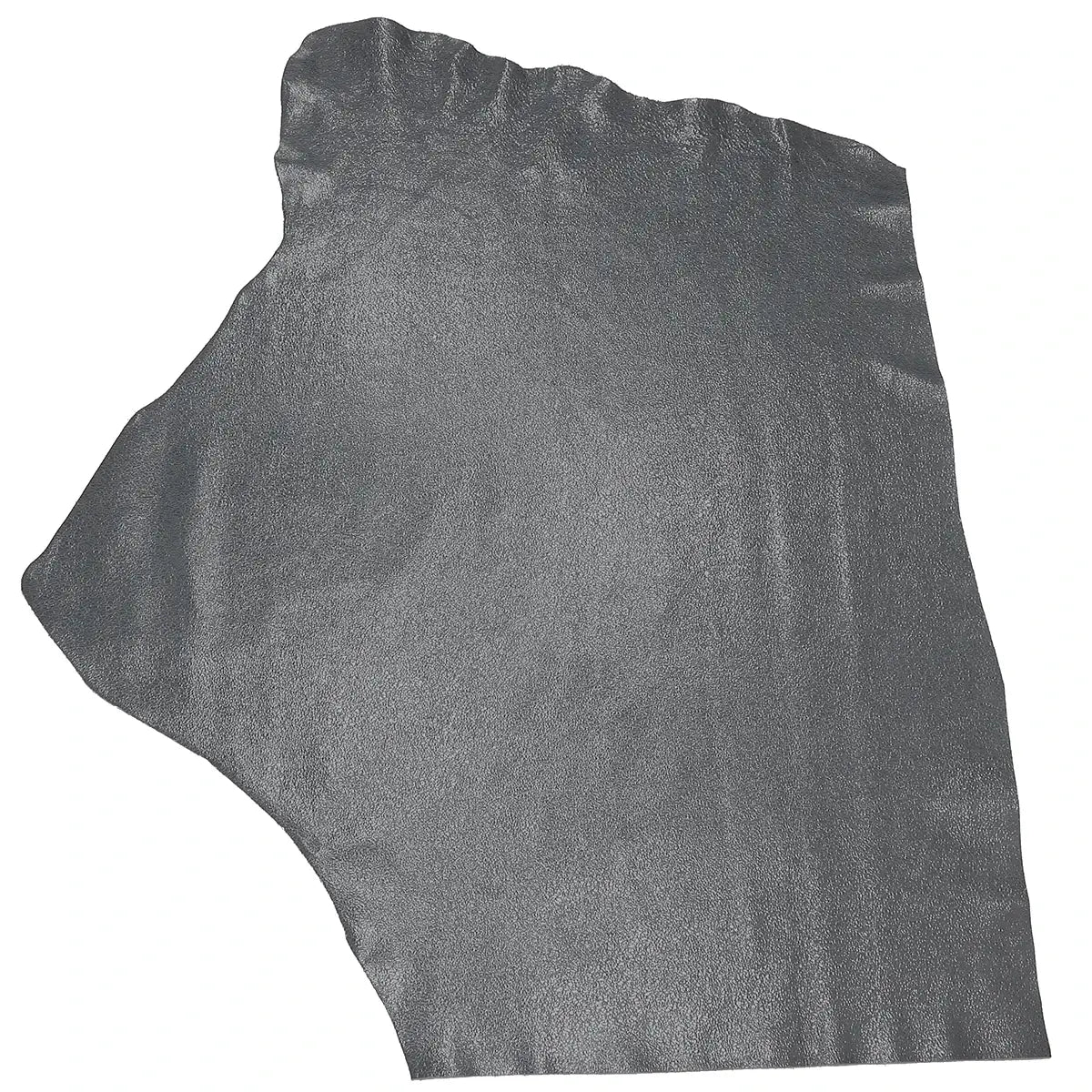 Peau entière en cuir de taurillon gris foncé effet craquelé
