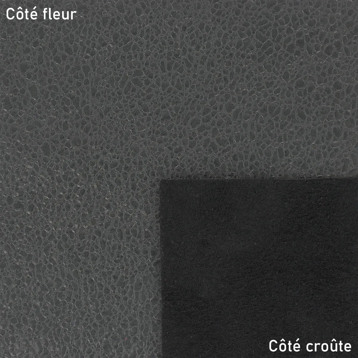 Cuir de taurillon gris foncé effet fissuré vernis. Cuir brillant et original idéal pour la création de maroquinerie, accessoire, décoration...