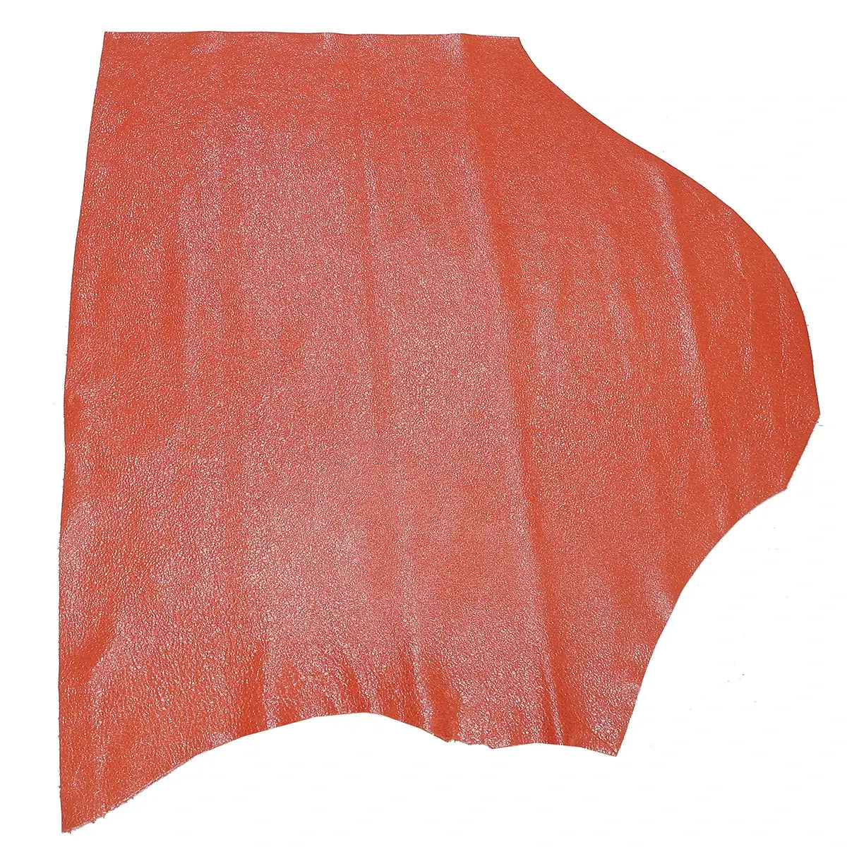 Peau entière en cuir de taurillon orange effet craquélé