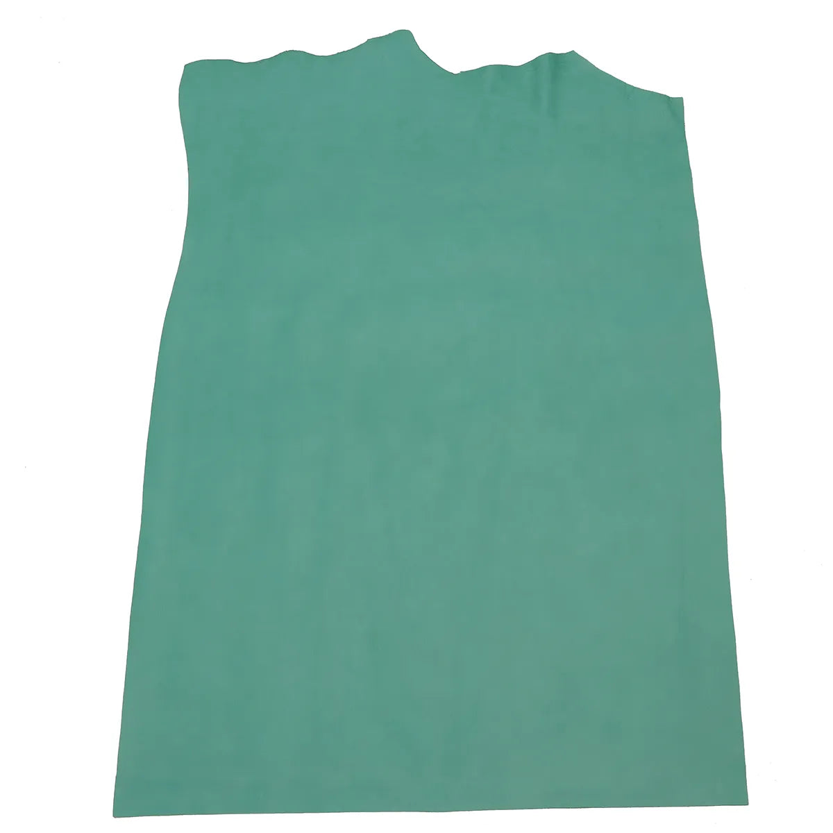 Peau entière en cuir de vachette nubuck vert turquoise.
