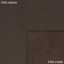 Cuir nubuck ciré marron foncé. Cuir doux et souple idéal pour la création de maroquinerie, accessoire tendance et décoration