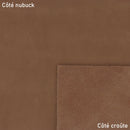 Cuir de vachette nubuck ciré marron clair. Cuir soyeux et souple idéal pour la création de maroquinerie, accessoire et décoration