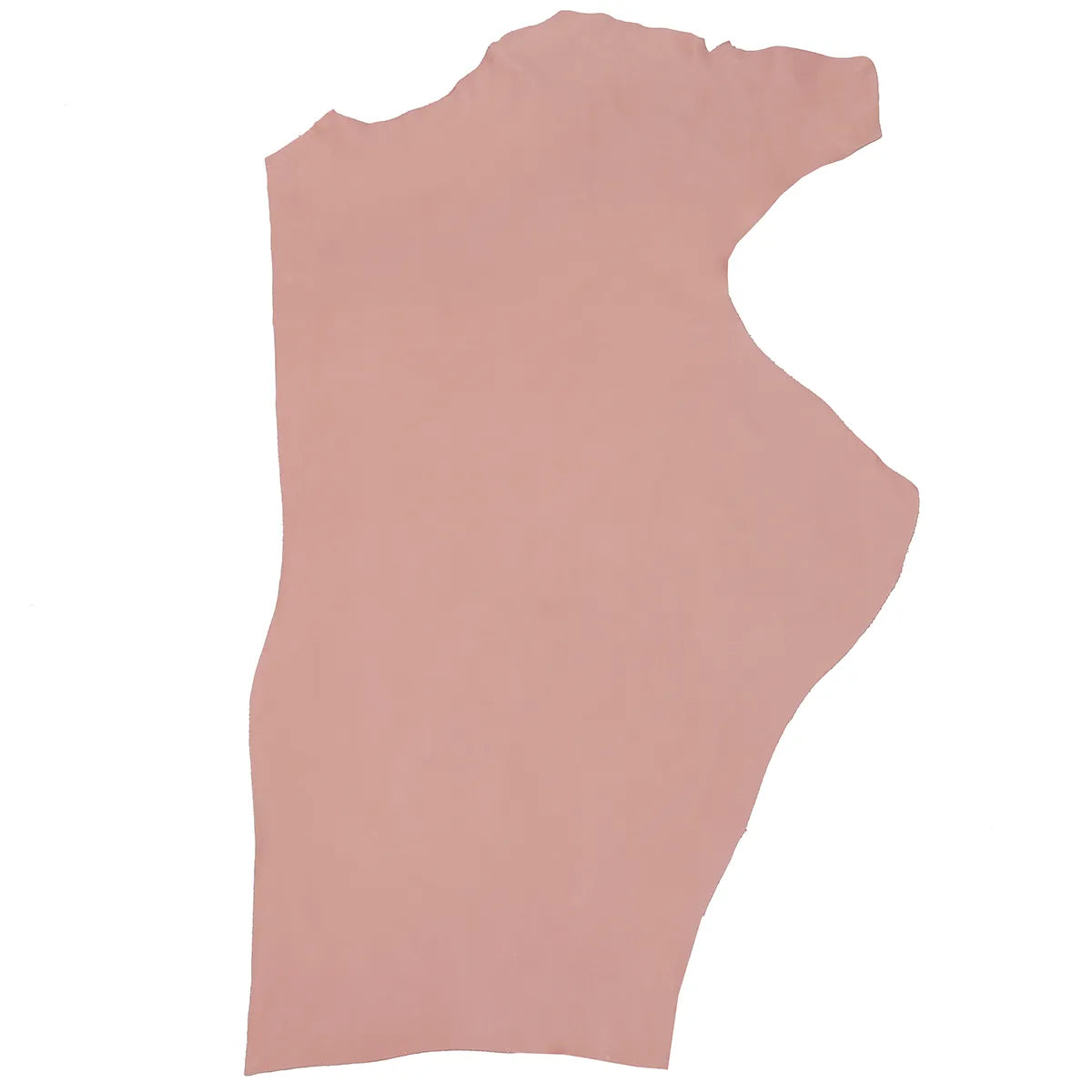 Peau entière en cuir de vachette nubuck couleur vieux rose.