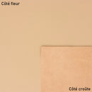Cuir d'agneau nappa couleur café au lait. Peau de cuir lisse et très souple idéale pour réaliser des sacs, pochettes, vêtements, chaussons, décoration...