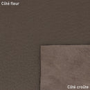 Peau de cuir de mouton grainée effet crispé. Cuir marron pour sac, pochette, petite maroquinerie...