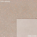 Cuir de chèvre velours taupe avec rond rose gold.