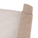Cuir velours taupe avec bulles multiformes rose gold. Cuir de chèvre velours idéal pour la création de bourse, coussin, accessoire...