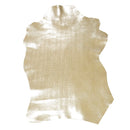 Peau entière en cuir de chèvre velours effet miroir reptile doré